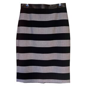 Banana Republic Gray & Black Striped Pencil Skirt - Size 10